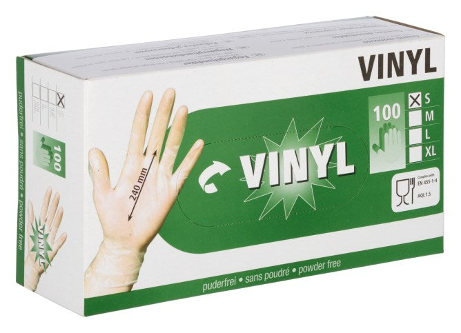 Vinylhandsker - klar - str. L - 100 stk.