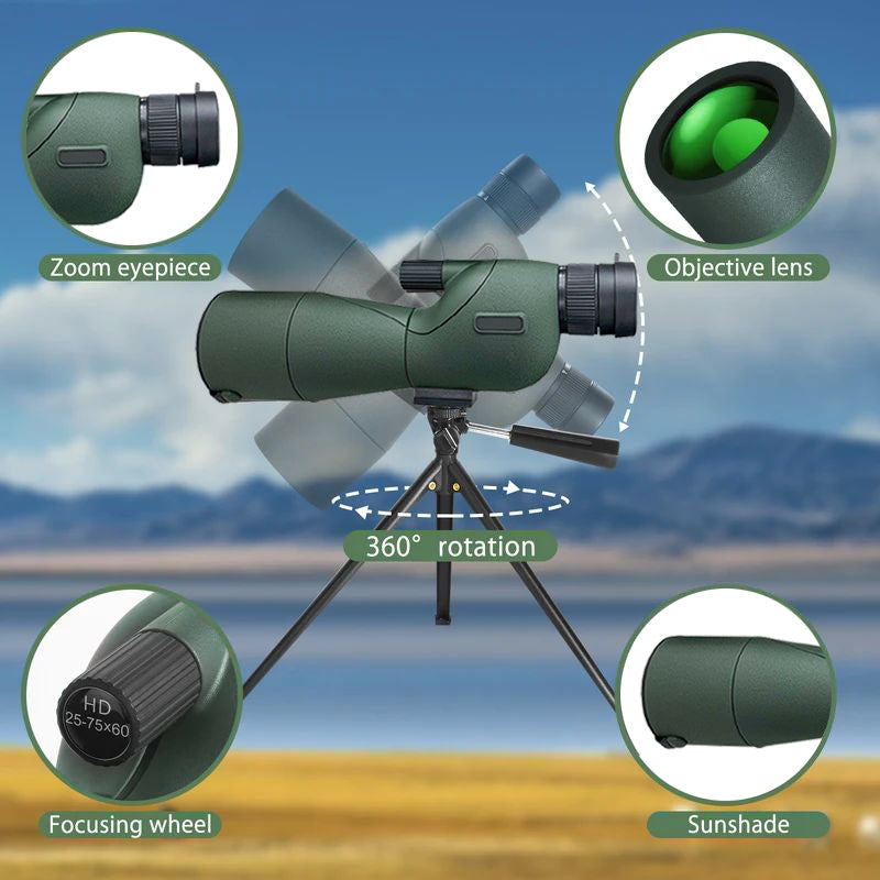 Spotting scope fuglekikkert / udsigtskikkert 25-75x60