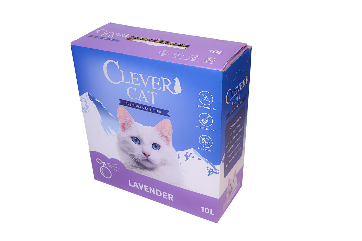 Clever Cat kattegrus lavendel 10 L