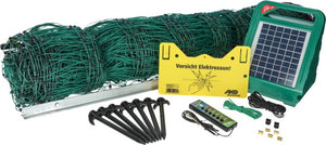 Plasthegn (50 m.) til fjekræ mm. - Komplet sæt - Solpanel