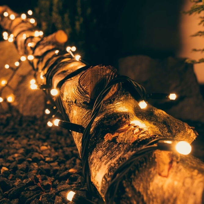 Lyskæde med batteri - 200 LED L995 cm IP44 Grøn