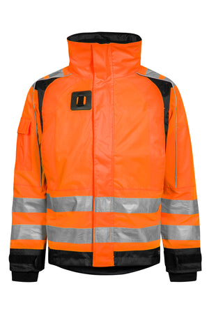 Åndbar Hi-Vis regnjakke, beregnet til klatrebrug - Hi-Vis Orange / Sort