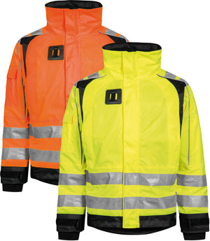 Åndbar Hi-Vis regnjakke, beregnet til klatrebrug - Saturn Gul / Sort