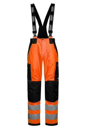 Åndbare Hi-Vis regnbukser, beregnet til klatrebrug - Hi-Vis Orange / Sort