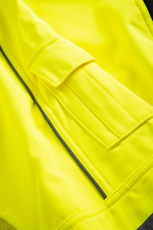 Åndbar Hi-Vis softshell jakke - Saturn Gul / Sort