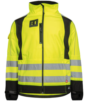 Åndbar Hi-Vis softshell jakke - Saturn Gul / Sort