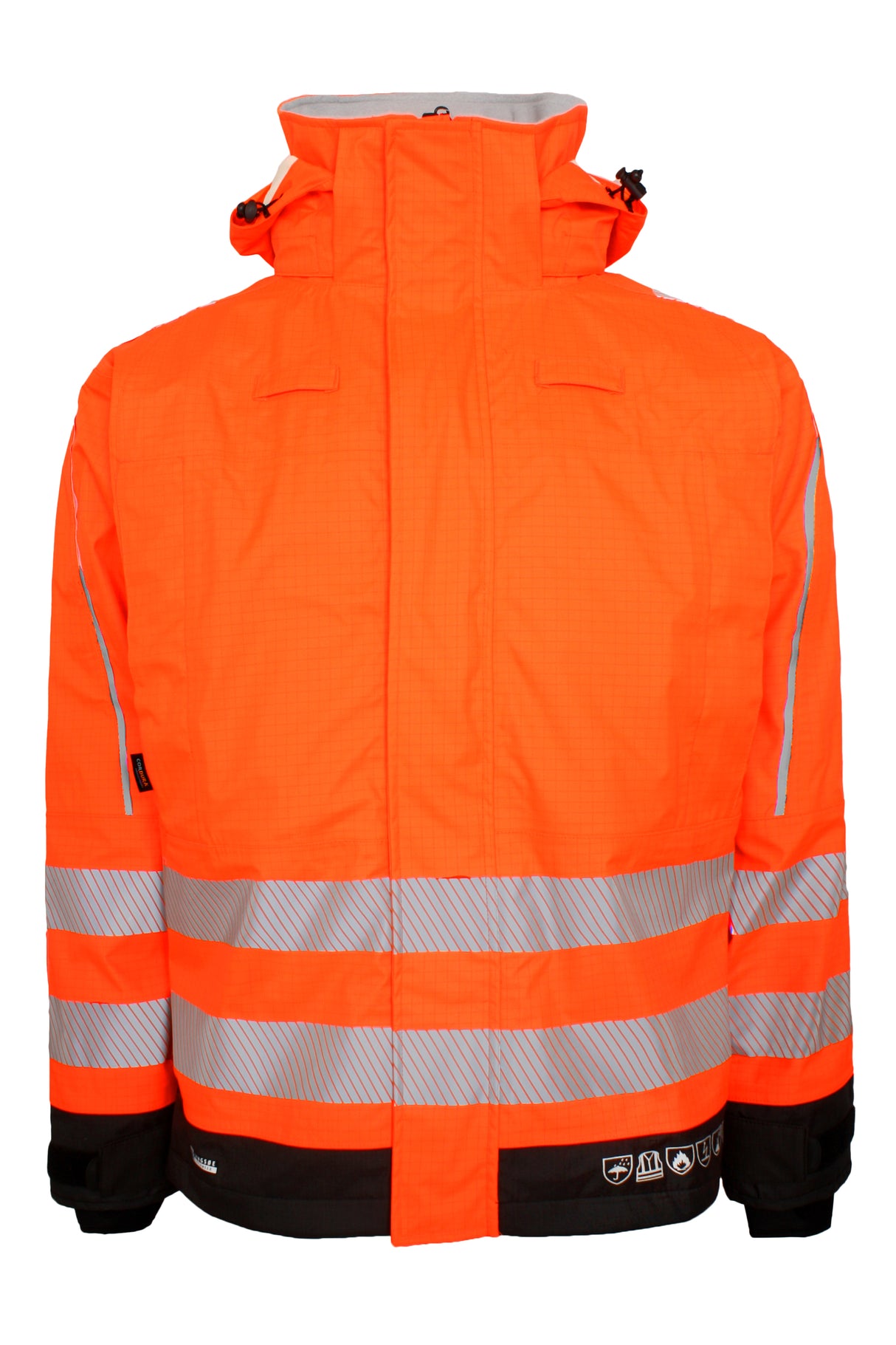 Multinorm Hi-Vis jakke i kraftig rivfast kvalitet - Hi-Vis Orange / Sort