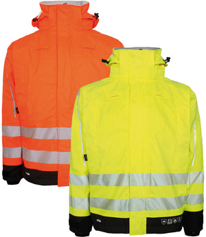 Multinorm Hi-Vis jakke i kraftig rivfast kvalitet - Saturn Gul / Sort
