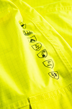 Multinorm Hi-Vis bukser i kraftig rivfast kvalitet med foer - Saturn Gul