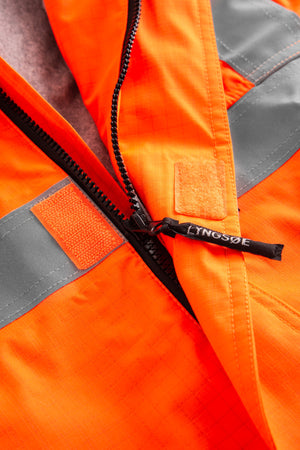 Multinorm Hi-Vis jakke i kraftig rivfast kvalitet med foer - Hi-Vis Orange