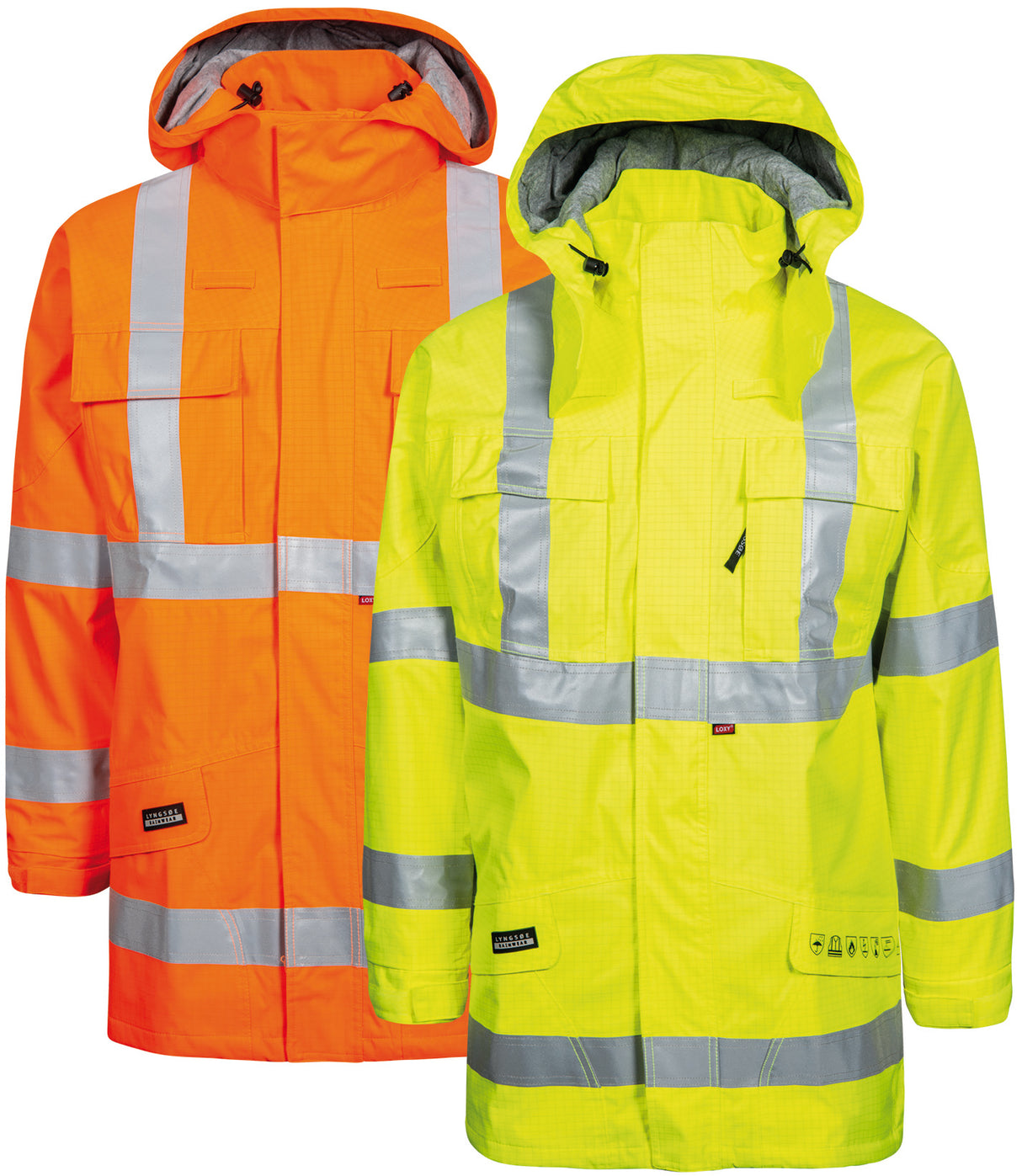 Multinorm Hi-Vis jakke i kraftig rivfast kvalitet med foer - Hi-Vis Orange