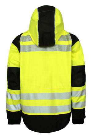 Multinorm Hi-Vis jakke i kraftig rivfast kvalitet - Saturn Gul / Sort