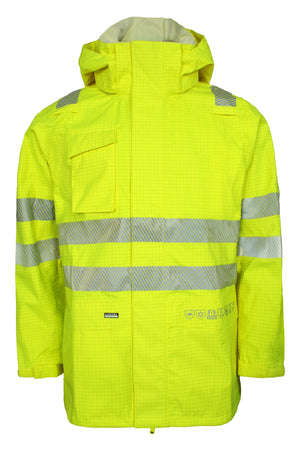Multinorm Hi-Vis jakke i kraftig rivfast kvalitet - Saturn Gul