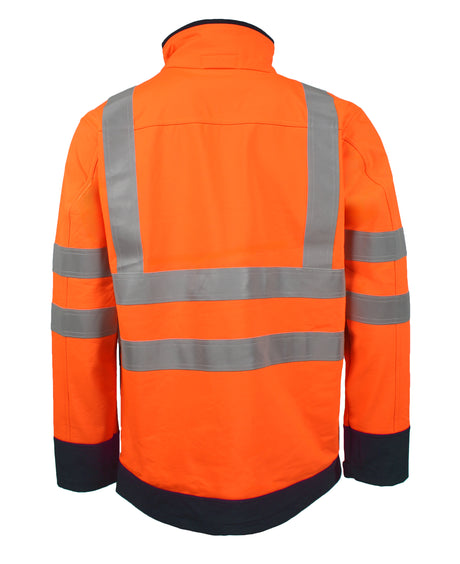 Multinorm Hi-Vis softshell jakke i 3-lags kvalitet - Hi-Vis Orange / Navy