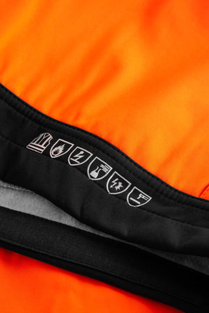 Multinorm Hi-Vis softshell jakke i 3-lags kvalitet - Hi-Vis Orange / Navy