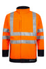 Multinorm Hi-Vis softshell jakke i 3-lags kvalitet - Hi-Vis Orange / Navy
