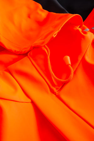 Multinorm Hi-Vis jakke i ekstra kraftig PVC kvalitet - Hi-Vis Orange / Navy