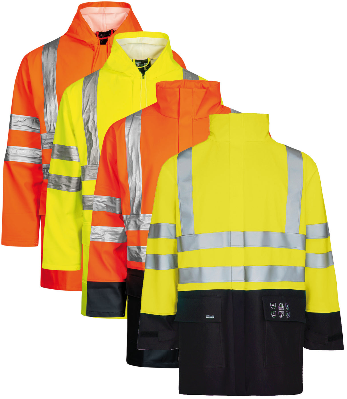 Multinorm Hi-Vis jakke i ekstra kraftig PVC kvalitet - Saturn Gul / Navy