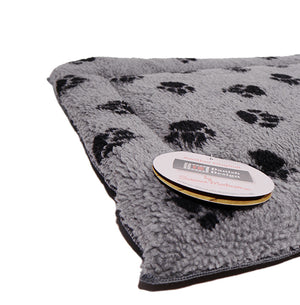 LS Luxurious matress 71x42 cm Medium, Grey with black paw print
