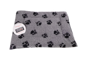 LS Luxurious matress 55x39 cm Small, Grey with black paw print