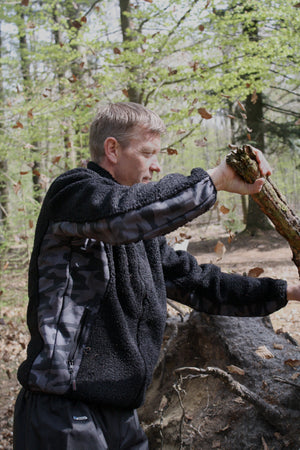 Pilefleece jakke - Sort