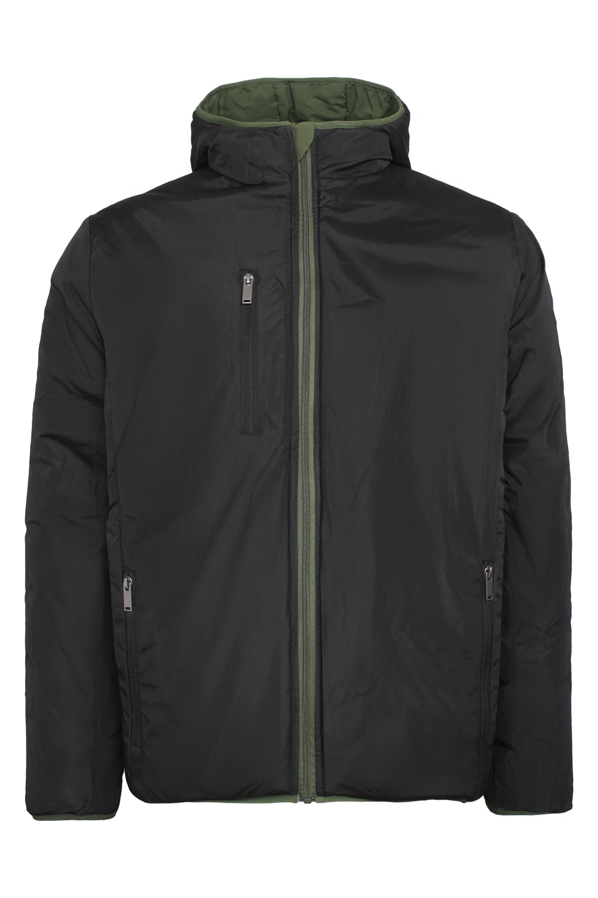 Vendbar jakke - Grøn / Sort