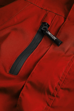 Åndbar letvægts skaljakke i blødt materiale - Rød