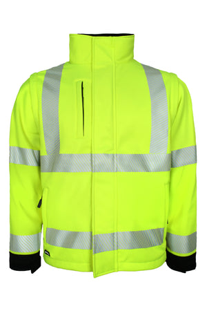 Åndbar Hi-Vis softshell jakke - Saturn Gul / Sort