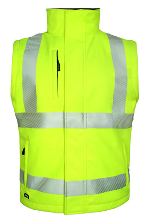 Åndbar Hi-Vis softshell jakke - Saturn Gul / Sort