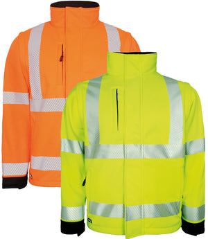 Åndbar Hi-Vis softshell jakke - Hi-Vis Orange / Sort