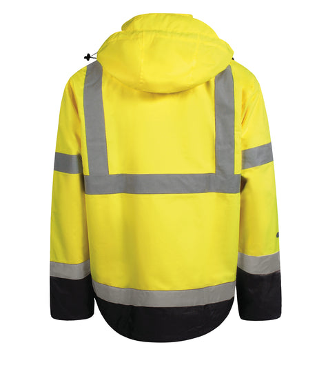 Åndbar Hi-Vis skaljakke i en lettere metervare med god slidstyrke - Saturn Gul / Sort
