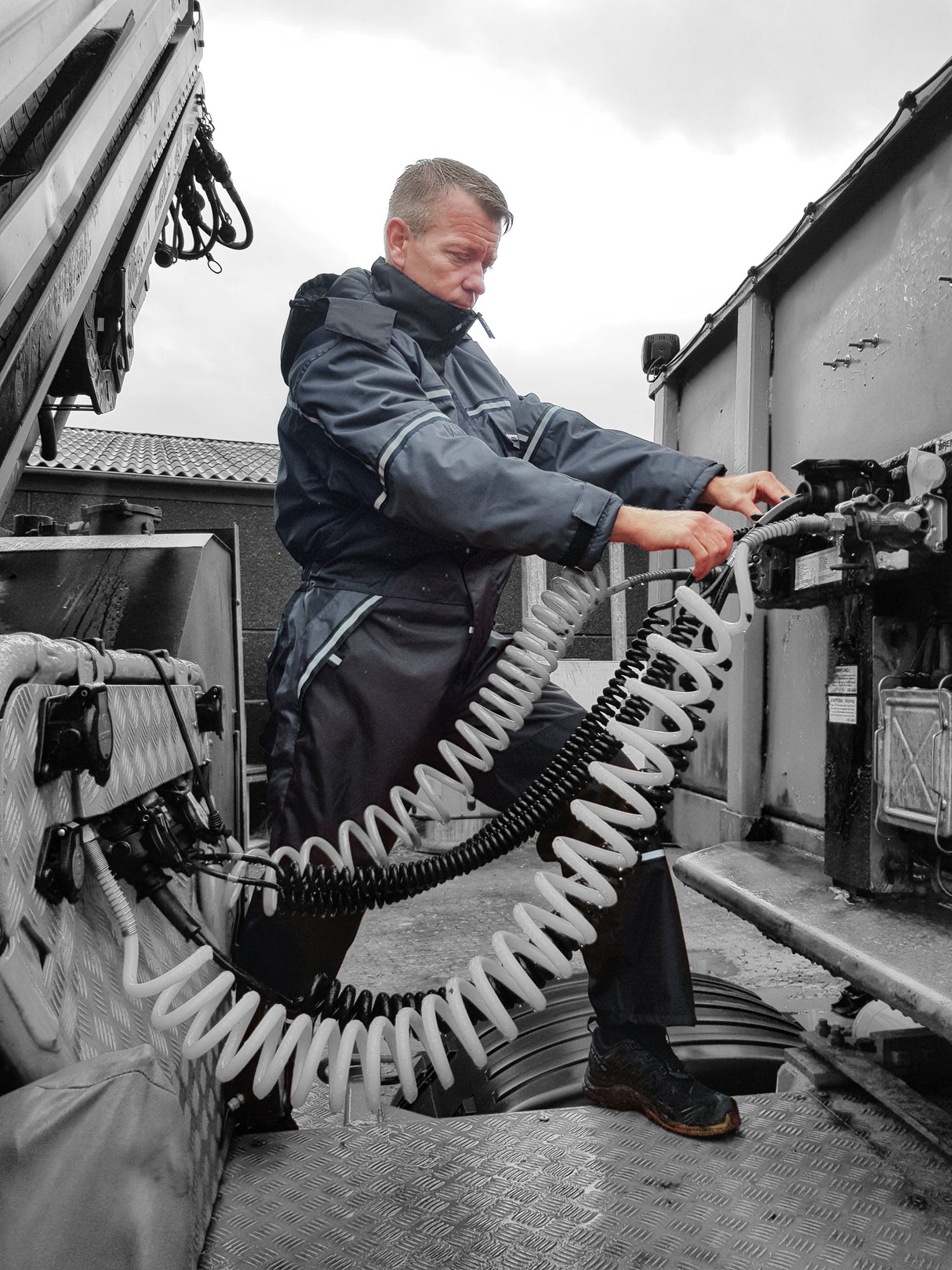 Åndbar vinterkedeldragt i robust og slidstærk håndværker kvalitet - Sort / Grå