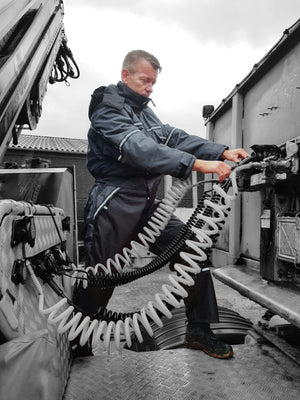 Åndbar vinterkedeldragt i robust og slidstærk håndværker kvalitet - Sort / Grå