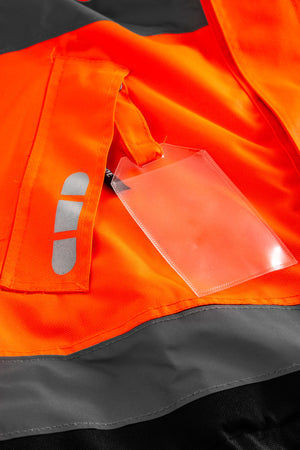 Åndbar Hi-Vis skaljakke i robust og slidstærk håndværker kvalitet - Hi-Vis Orange / Sort