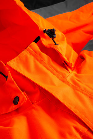 Åndbar Hi-Vis vinterjakke i robust og slidstærk håndværker kvalitet - Hi-Vis Orange / Sort