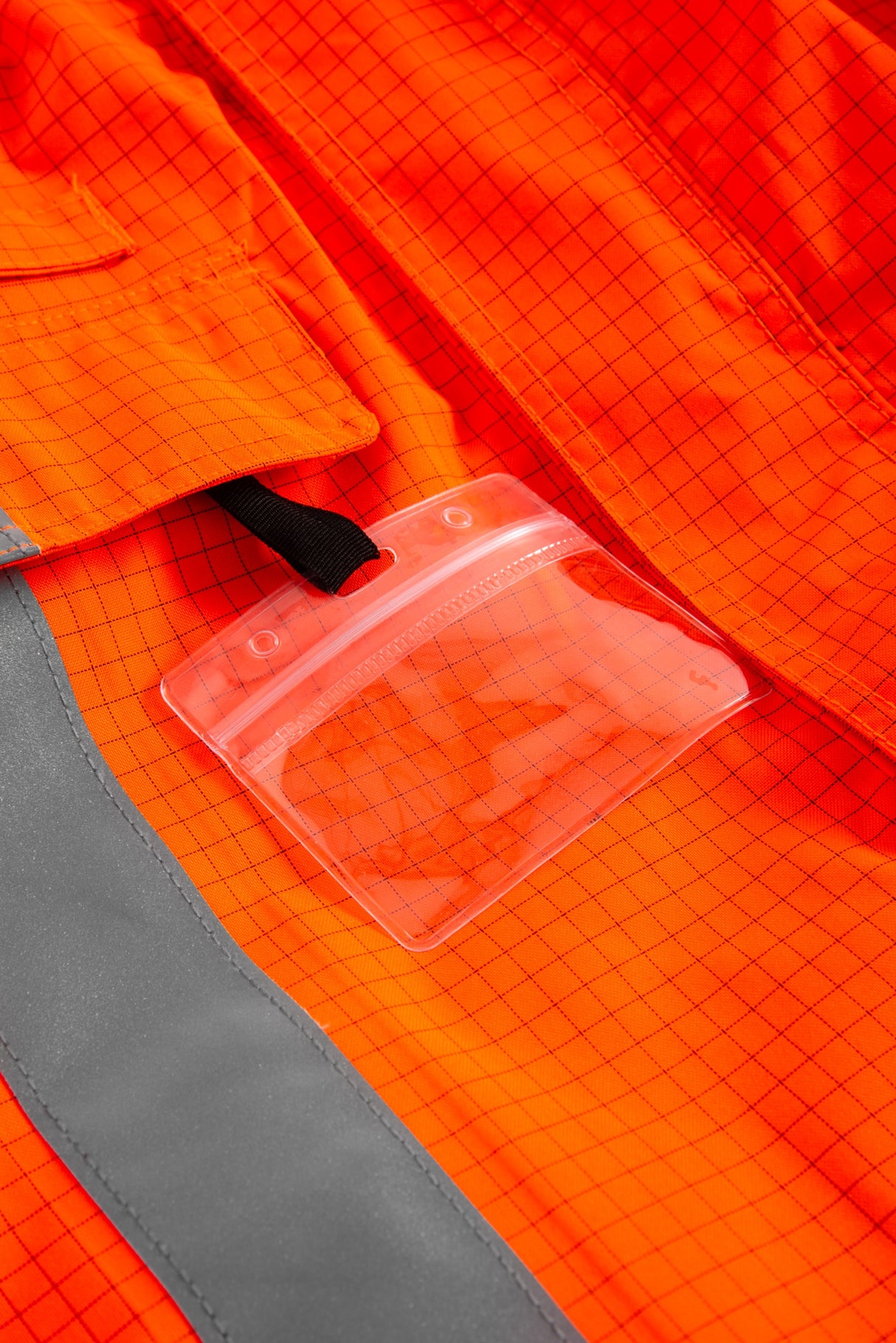 Brandhæmmende Hi-Vis skaljakke i kraftig rivfast kvalitet - Hi-Vis Orange / Sort