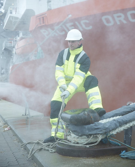 Brandhæmmende Hi-Vis skalbukser i kraftig rivfast kvalitet - Saturn Gul / Sort