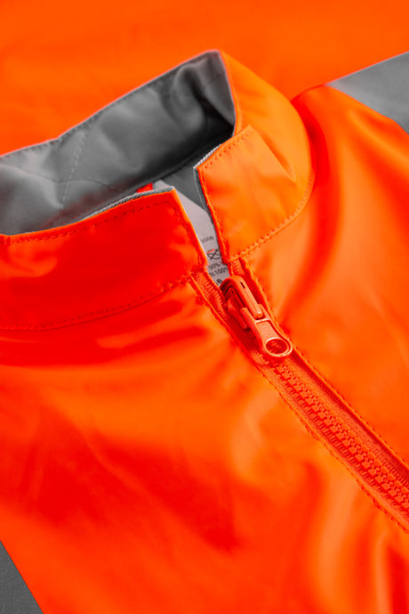 Brandhæmmende Hi-Vis vest i PU kvalitet med quiltet foer - Hi-Vis Orange
