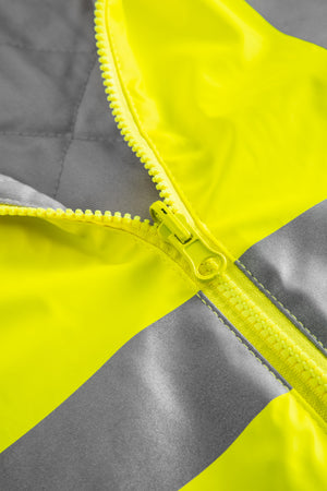 Brandhæmmende Hi-Vis vest i PU kvalitet med quiltet foer - Saturn Gul