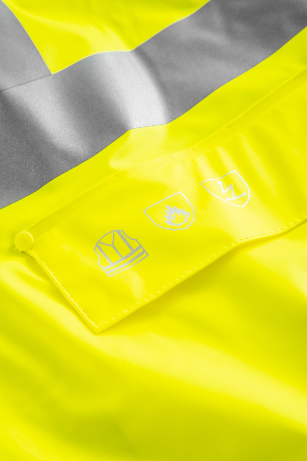 Brandhæmmende Hi-Vis vest i PU kvalitet med quiltet foer - Saturn Gul