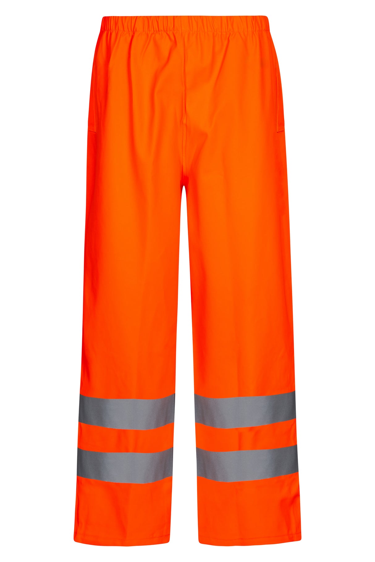 Brandhæmmende Hi-Vis regnbukser i kraftig PU/PVC kvalitet - Hi-Vis Orange
