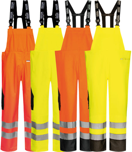 Brandhæmmende Hi-Vis regnoveralls i kraftig PU/PVC kvalitet - Saturn Gul
