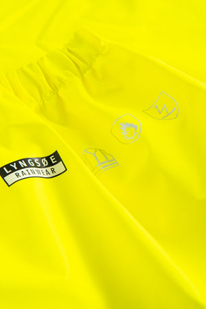 Brandhæmmende Hi-Vis regnbukser i PU kvalitet - Saturn Gul / Navy