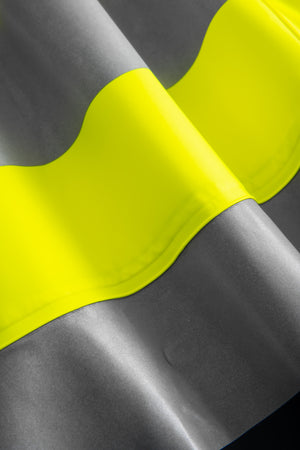 Brandhæmmende Hi-Vis regnbukser i PU kvalitet - Saturn Gul / Navy