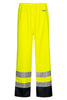 Brandhæmmende Hi-Vis regnbukser i PU kvalitet - Saturn Gul / Navy
