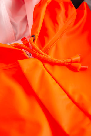 Brandhæmmende Hi-Vis regnjakke i PU kvalitet - Hi-Vis Orange / Navy