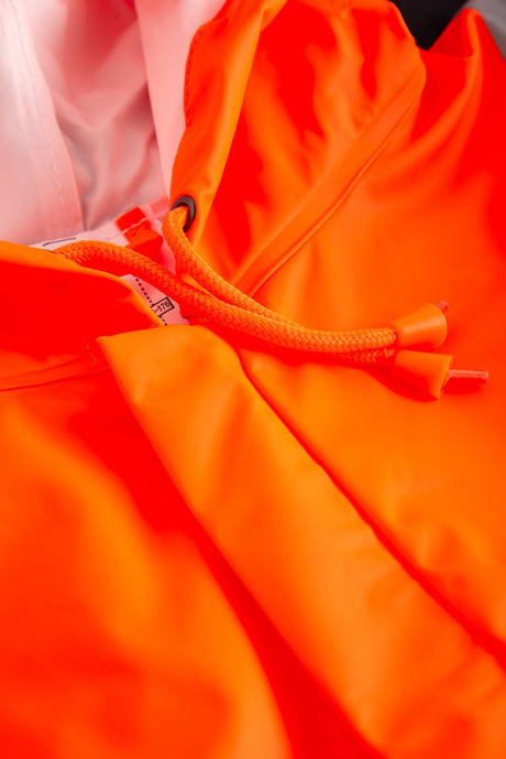 Brandhæmmende Hi-Vis regnjakke i PU kvalitet - Hi-Vis Orange / Navy