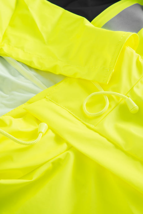 Brandhæmmende Hi-Vis regnjakke i PU kvalitet - Saturn Gul / Navy