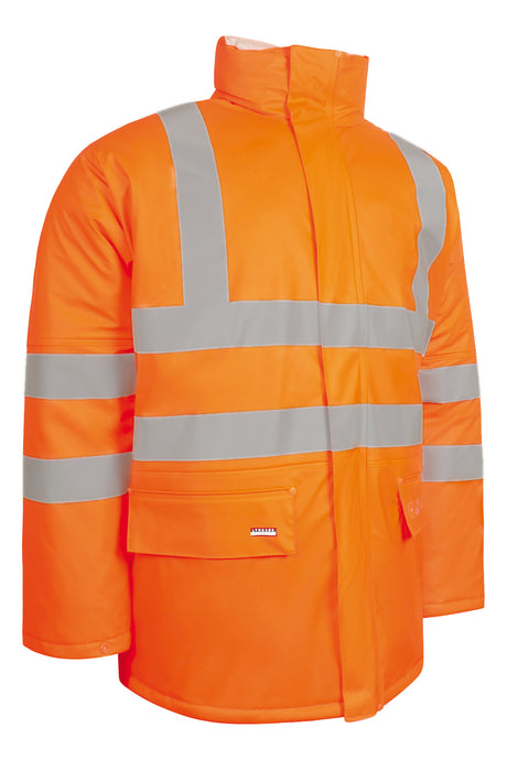 Brandhæmmende Hi-Vis vinterjakke i PU kvalitet med quiltet foer til kvinder - Hi-Vis Orange