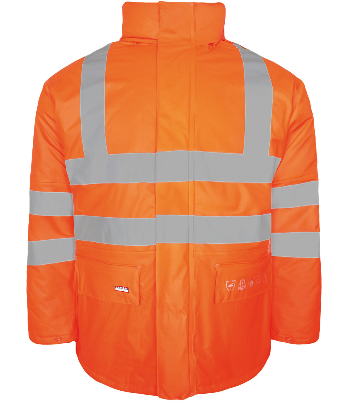 Brandhæmmende Hi-Vis vinterjakke i PU kvalitet med quiltet foer til kvinder - Hi-Vis Orange